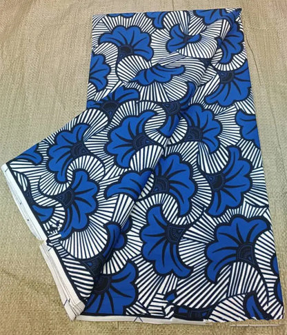 Cotton Batik Ankara Fabric - 100% African Wax Print Bronzing Golden Fabric 6 Yards for Dresses & Crafts
