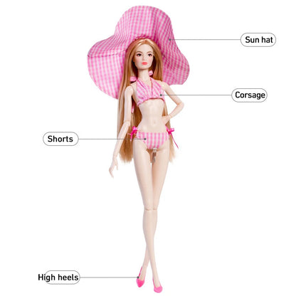 32cm Supermodel Doll Clothes – Fashion Beach Vacation Outfit, Princess Dress DIY Accessories Set, Collector Gift Toy