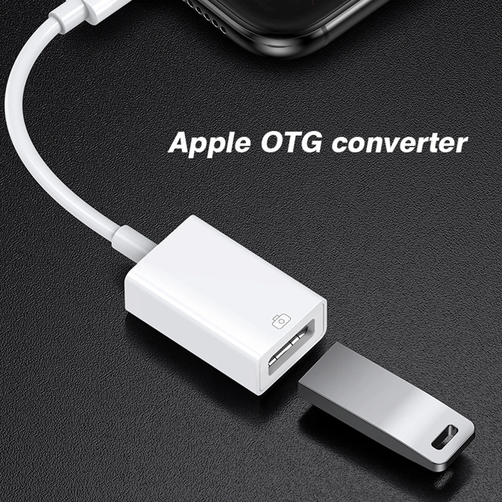 8-Pin to USB 3.0 OTG Adapter Cable – For iPhone 14/13/12/11/XR/XS/8/7 & iPad iOS 13+, Supports Mouse, Camera & Card Reader
