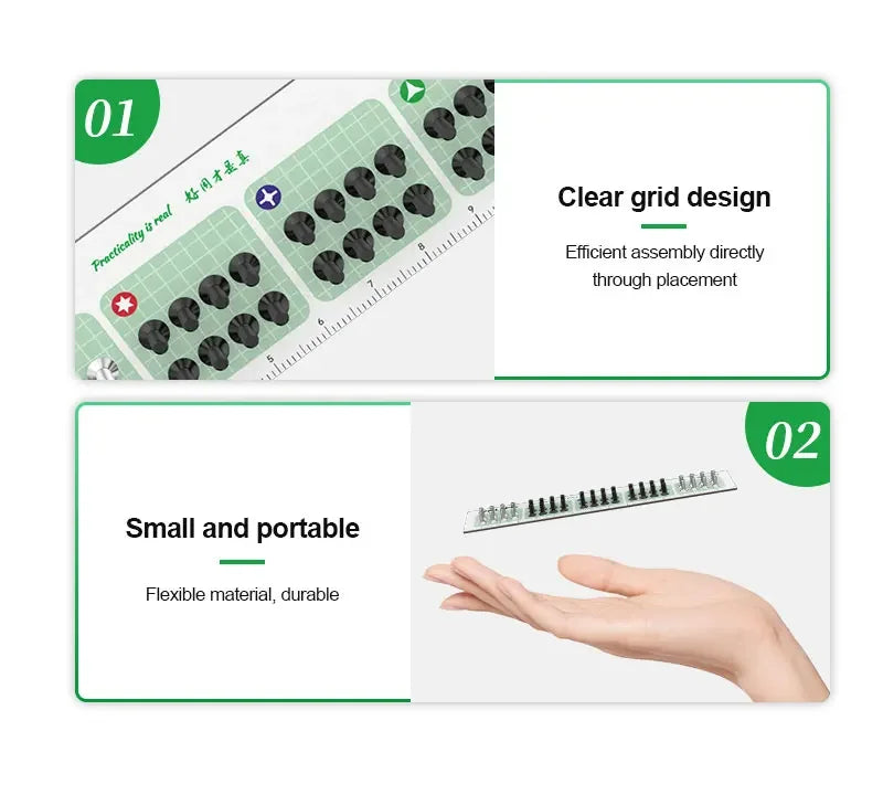 RELIFE RL-091 Strong Magnetic Screw Storage Pad – Partitioned Absorption Mat for Metal Parts Organization and Repair Work