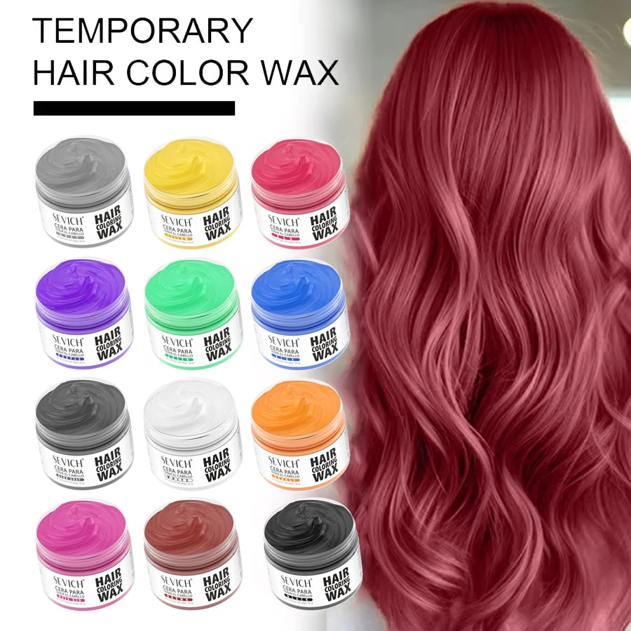 13-Color Halloween Hair Wax – 50g/120g DIY Temporary Hair Dye Cream for Party, Cosplay, Men & Women