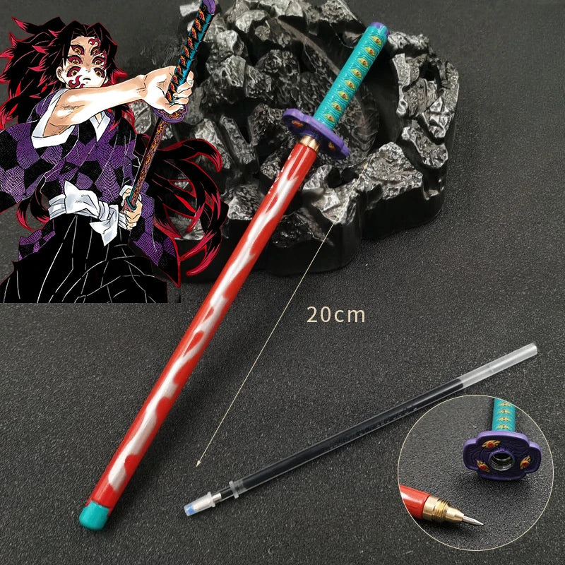 Demon Slayer Gel Pen - 0.5mm Black Ink Anime Sword Design Pen for Students, Cosplay Fans and Gifts