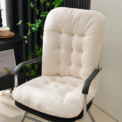 Ultra-Soft Velvet Lounge Chair Cushion – Strap Design Rocking Chair Pad with Anti-Slip Particles for Autumn & Winter Comfort