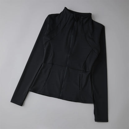 Women’s Sports Windbreaker Jacket — Long Sleeve Workout Top, Running Sweatshirt, Yoga Activewear