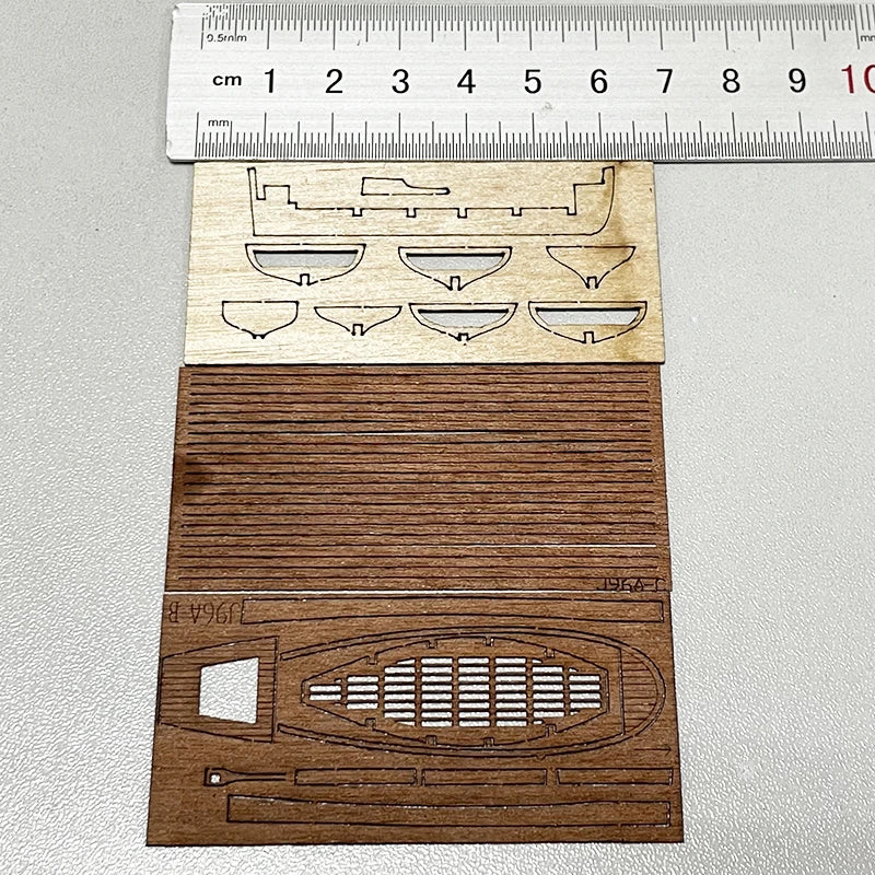 1/96 Mini Wooden Lifeboat Model Kit – Hand-Assembled Boat Toy
