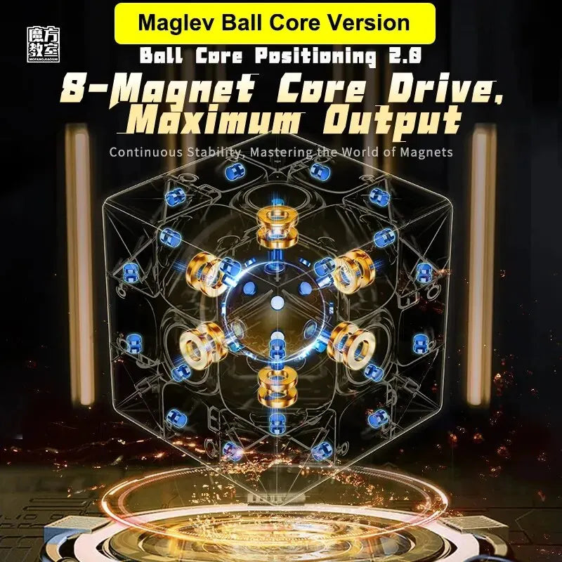 MoYu RS3M V5 3x3 Magnetic Speed Cube - Professional Magic Cube Puzzle for Speedcubing and Fidget Fun
