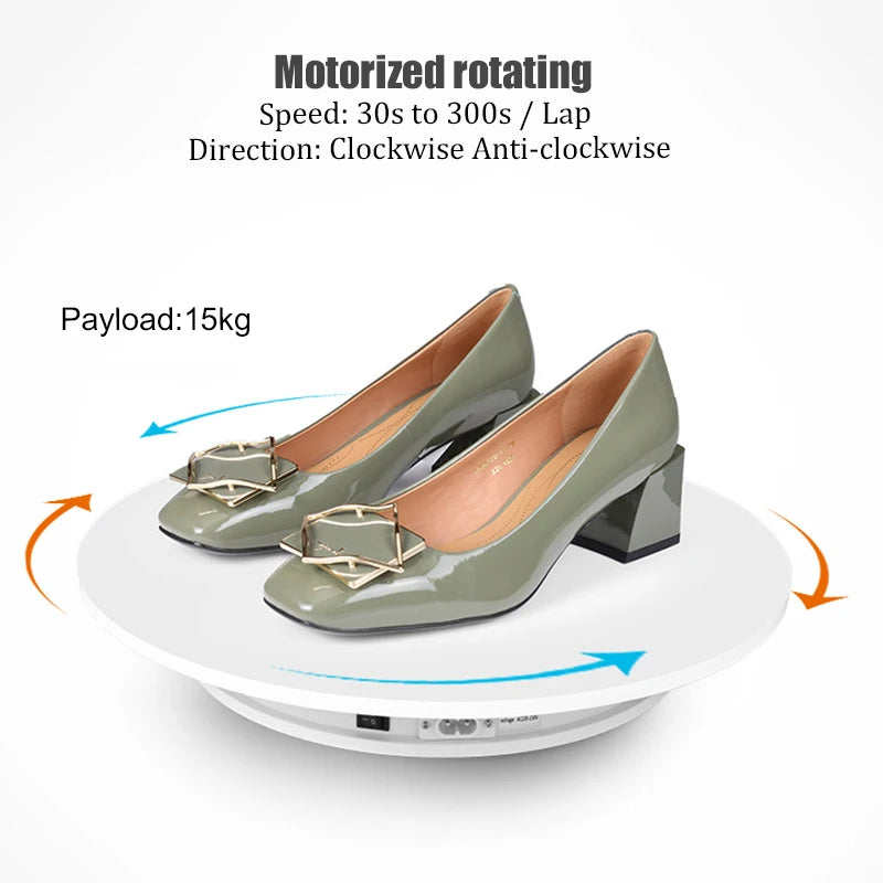 BFOLLOW 20/30/40cm Remote Control Electric Turntable – 360° Rotating Rechargeable Mirror Display Stand for Photography & Video