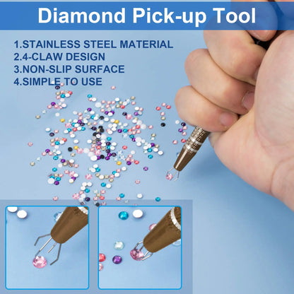 4-Claw IC Extractor Precision Tweezers – Professional Electronic Component & Jewelry Parts Pickup Tool Clamp for Repair Work
