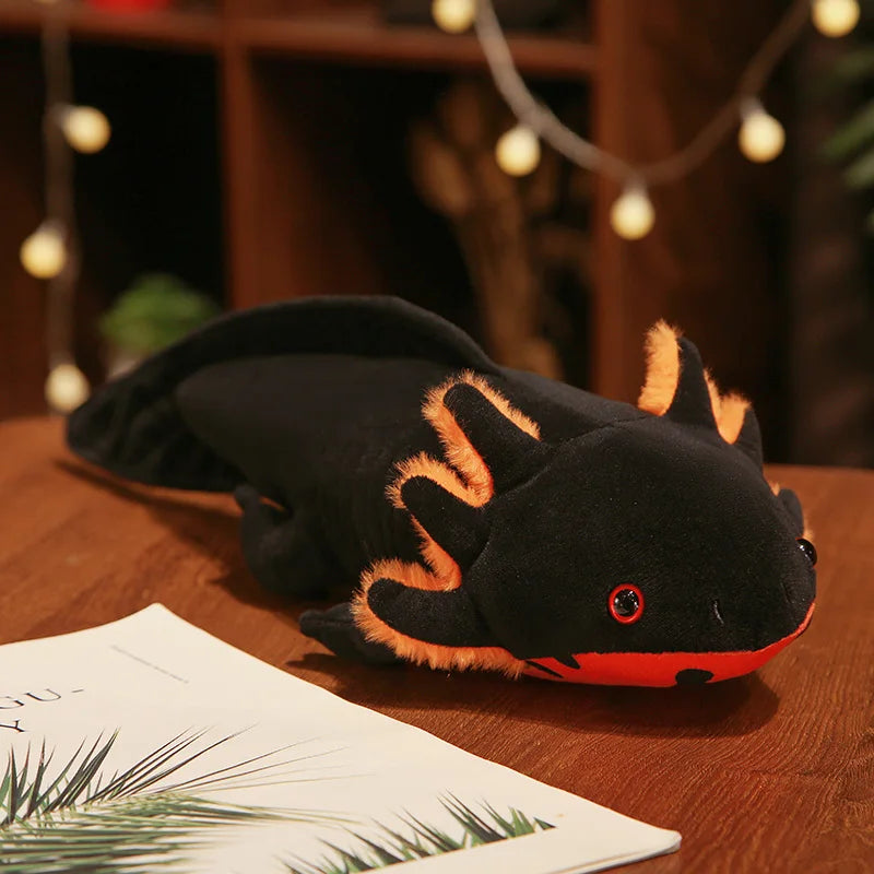 Kawaii Colorful Newt Plush Toy — 23-80cm Cute Axolotl Salamander Stuffed Animal, Fuzzy Long Pillow Cushion for Kids Gift