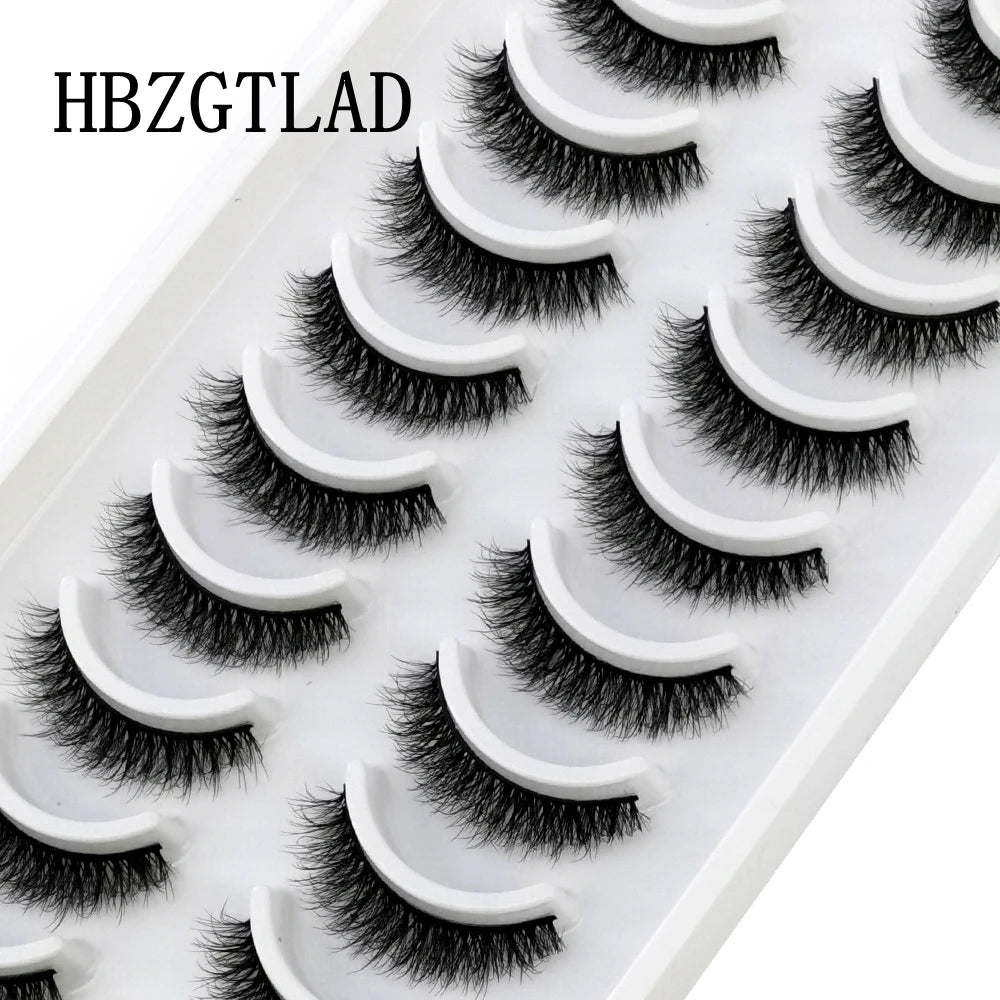 HBZGTLAD 10 Pairs 3D Faux Mink False Eyelashes – Natural Long Look Short Mink Lash Extensions for Makeup & Beauty