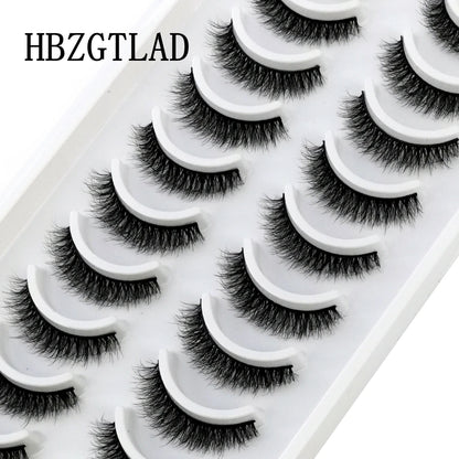 HBZGTLAD 10 Pairs 3D Faux Mink False Eyelashes – Natural Long Look Short Mink Lash Extensions for Makeup & Beauty