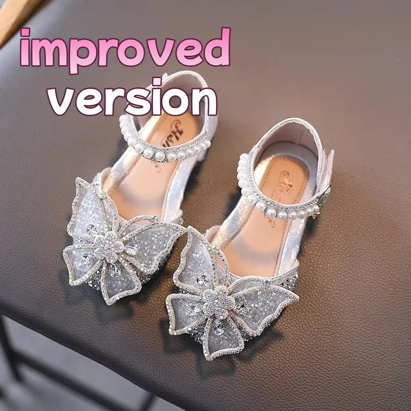 Girls' Princess Sandals - Sequin Rhinestone Bow Flat Shoes for Baby & Kids
