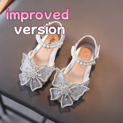 Girls' Princess Sandals - Sequin Rhinestone Bow Flat Shoes for Baby & Kids