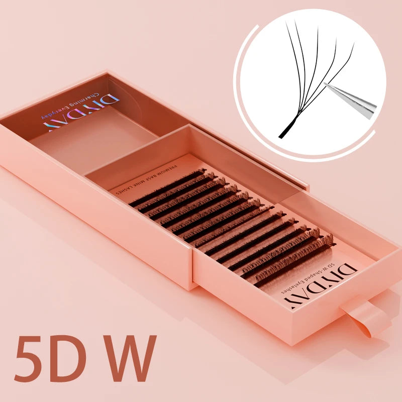 DIYDAY W Shape Eyelash Extensions 3D–8D – Premade W-Shaped Individual Faux Mink Lashes