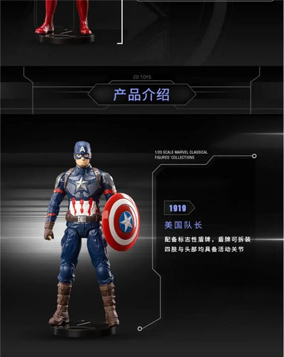 ZD Toys Avengers Legends Action Figures – Iron Man, Spider-Man, Thor, Captain America, Thanos, Hulk, War Machine Gift Set