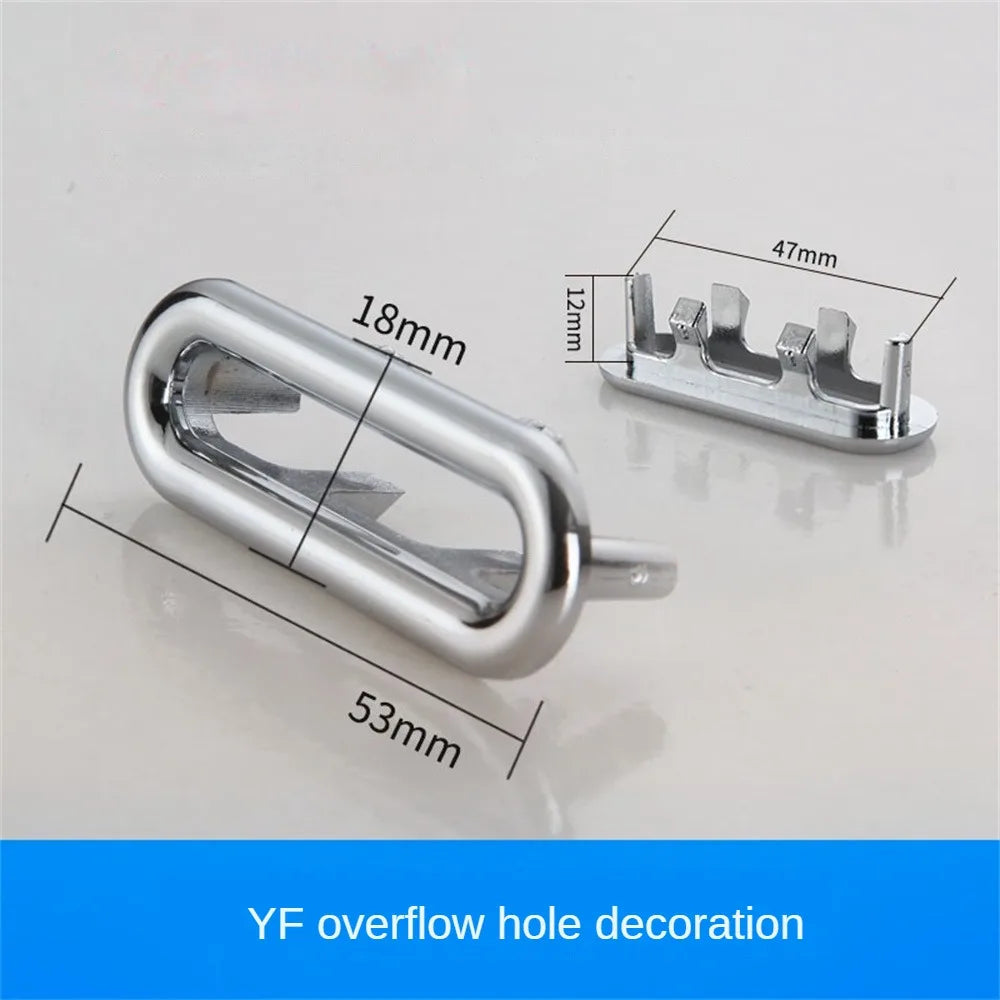Round Ring Overflow Cover for Bath Sink – Plastic Tidy Trim for Ceramic Basin, Bathroom Sink Replacement Part