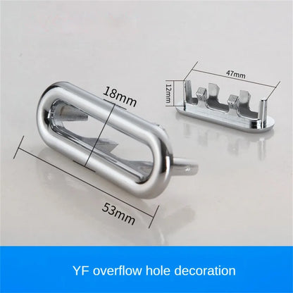 Round Ring Overflow Cover for Bath Sink – Plastic Tidy Trim for Ceramic Basin, Bathroom Sink Replacement Part