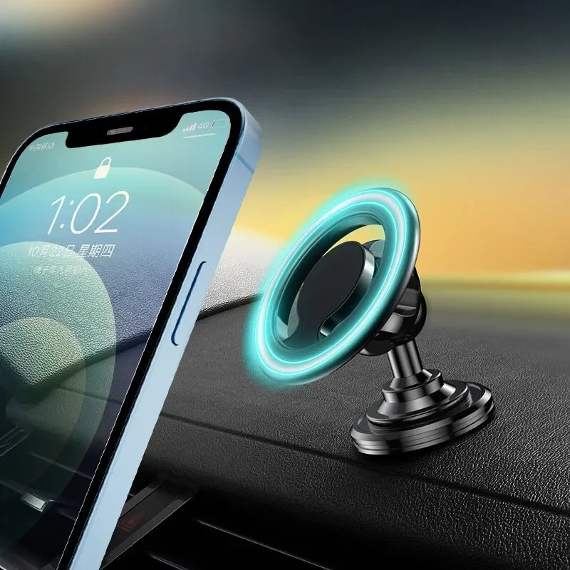 Magnetic Car Phone Holder — MagSafe-Style Universal Car Mount & GPS Mobile Bracket for iPhone 15/14/13/12, Samsung & Xiaomi