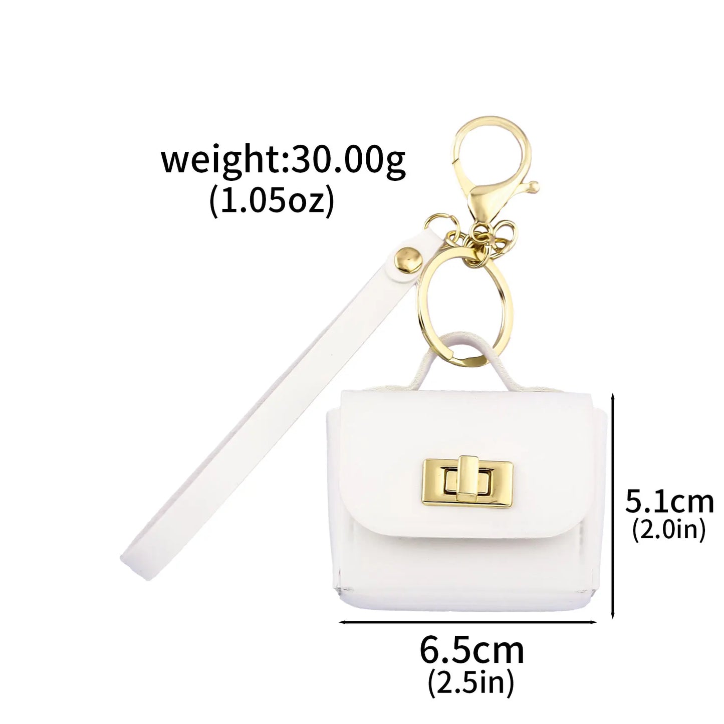 Mini PU Leather Bag Keychain - Openable Coin Purse Pendant with Hand Strap for Phone & Keys