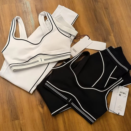 2025 Women’s Summer Two-Piece Set – Letter Print Long Pants & Casual Yoga Sportswear