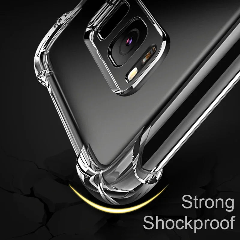 Luxury Transparent Silicone Case for Samsung Galaxy S25/S24/S20 FE/S10/S9/S8 Plus/S10E/Note 8/9/10 Lite – Soft Shockproof Protection