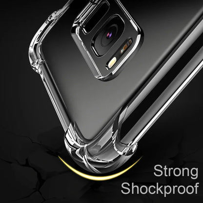 Luxury Transparent Silicone Case for Samsung Galaxy S25/S24/S20 FE/S10/S9/S8 Plus/S10E/Note 8/9/10 Lite – Soft Shockproof Protection