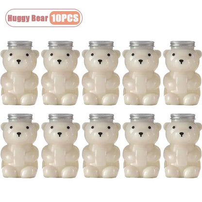 1-10PCS 500ml Cartoon Bear Portable Bottles – Cute Transparent Drink Containers for Bubble Tea, Juice & Party Supplies