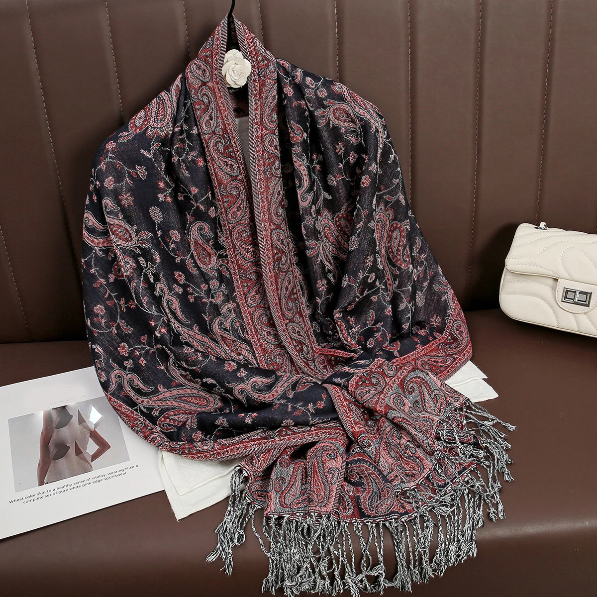 Luxury Autumn Cashmere Pashmina Shawl – Warm Winter Scarves for Women, Printed Cotton Foulard Stole Scarf 2023
