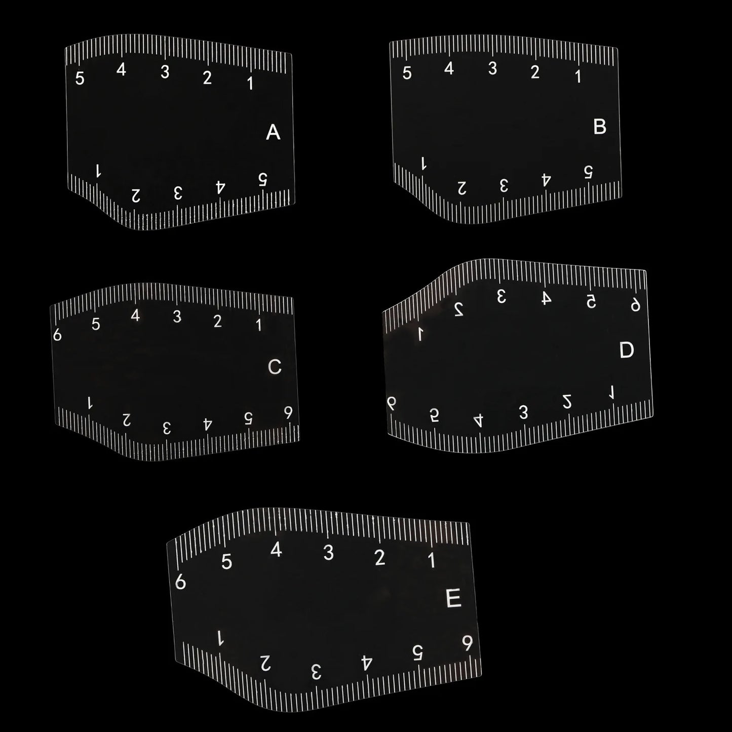 5-Type Eyebrow Shaping Stencil Kit — Multi-Style Template Ruler for Professional Brow Sculpting & Microblading