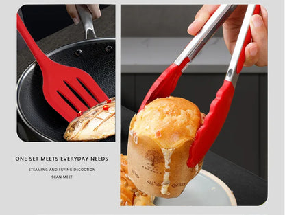 10-Piece Silicone Cookware Set – Kitchen Baking Tools, Spatulas & Scrapers