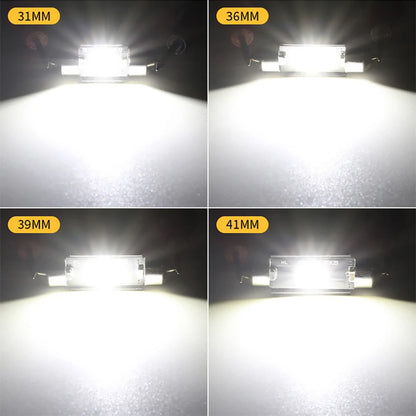 10-Pack C5W LED Festoon Bulbs - Canbus CSP Interior Dome, Reading & Signal Lights (31mm-41mm)