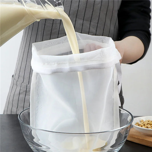 Nylon Filter Bags - Reusable Food Strainer Net for Tea, Milk, Cheese & Kitchen Use