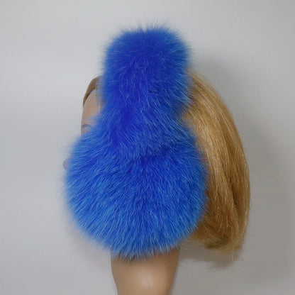 Real Fox & Raccoon Fur Earmuffs – Warm Winter Ear Warmer for Women and Girls, Plush Genuine Fur Accessory