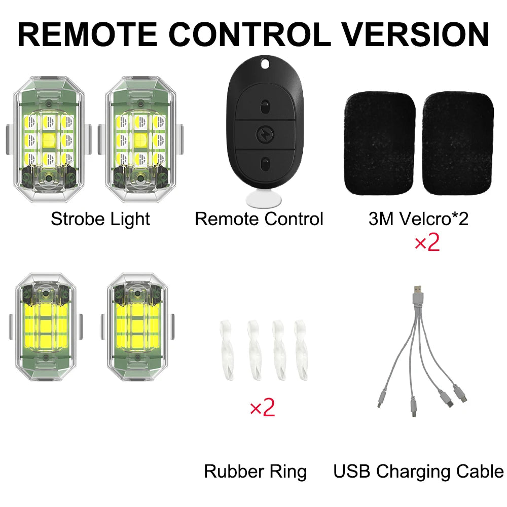 Donwof M3 Car & Motorcycle Strobe Light – Waterproof LED Anti-Collision Warning with Remote