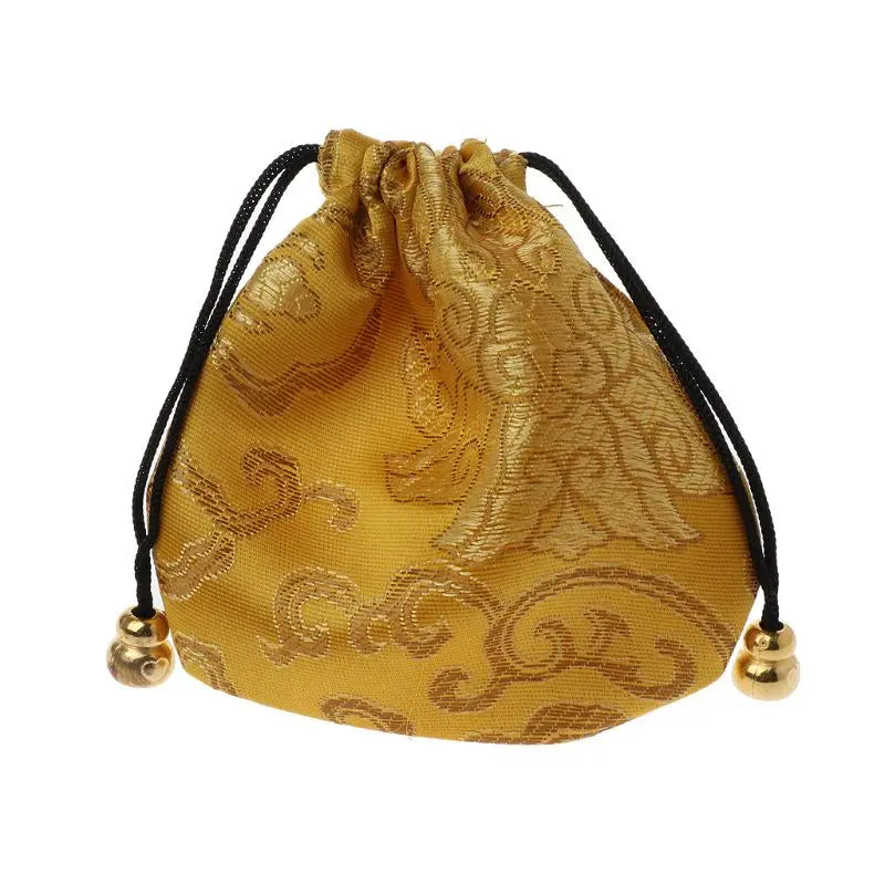 Silk Brocade Drawstring Gift Bags – Embroidered Jewelry, Coin & Candy Pouch for Wedding & Party Favors