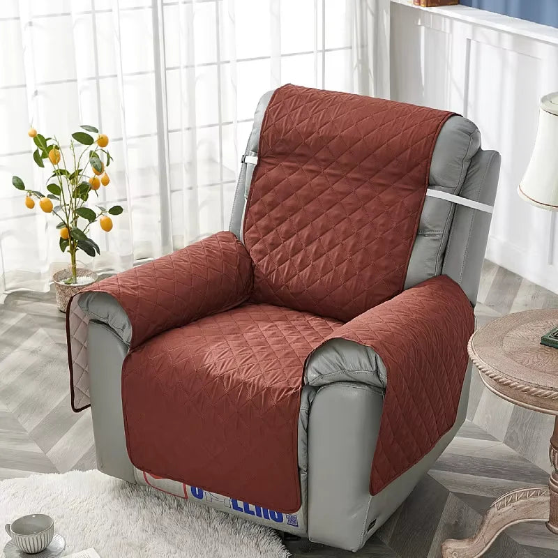 Anti-Slip Recliner Chair Cover – Quilted Solid Color Seat Slipcover, Anti-Wear Armchair Cushion for Living Room Home