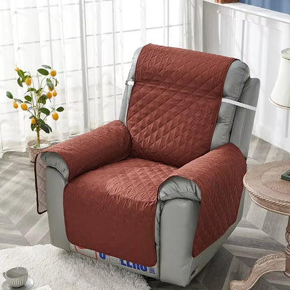Anti-Slip Recliner Chair Cover – Quilted Solid Color Seat Slipcover, Anti-Wear Armchair Cushion for Living Room Home
