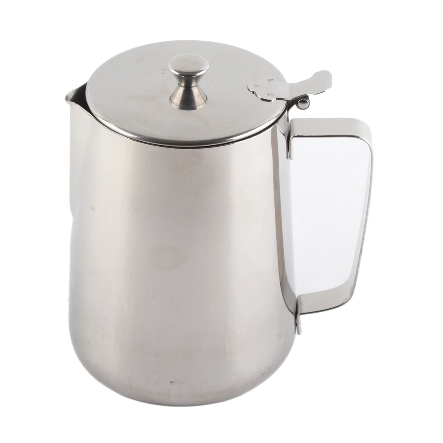 Stainless Steel Coffee Mug & Milk Frothing Pitcher with Lid – Latte Art Barista Cup for Coffee & Milk Drinks