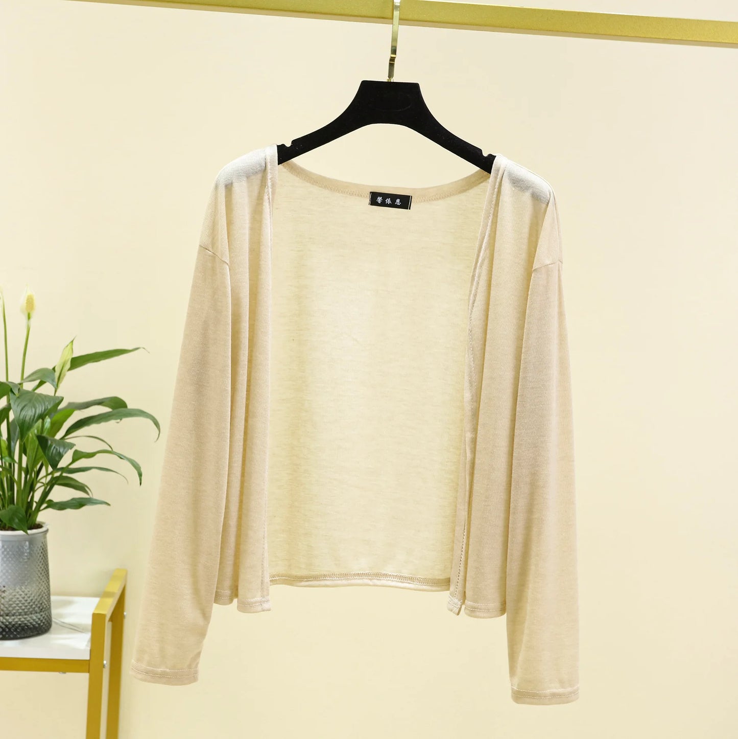 Plus Size Women's Thin Cardigan – Long Sleeve, Sun Protection, Loose Fit, Front-Open Air-Conditioned Cover-Up Top