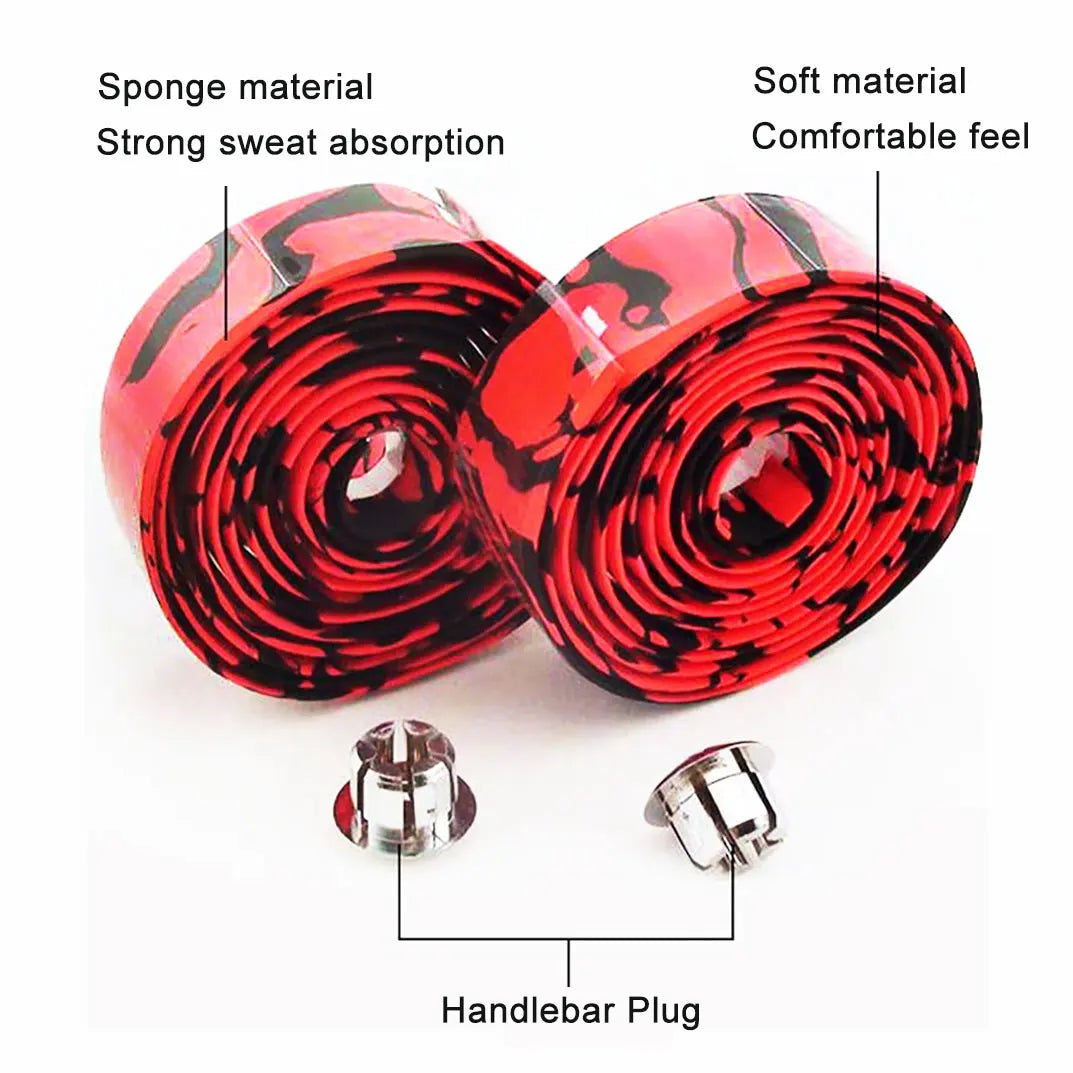 Bicycle Handlebar Tape – Anti-Vibration PU EVA Non-Slip Breathable Road Bike Bar Wrap for Racing