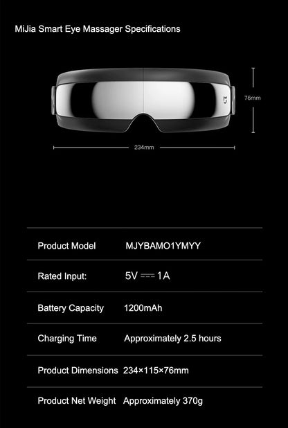 Xiaomi Mijia Smart Eye Massager – Hot Compress & Zone Massage Glasses with Mi Home App