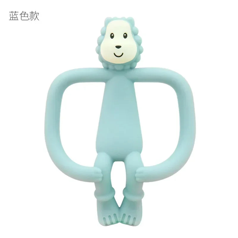 BPA-Free Silicone Lion Teether Toy for Newborns & Infants – Safe Cute Baby Teething Toy with Storage Box