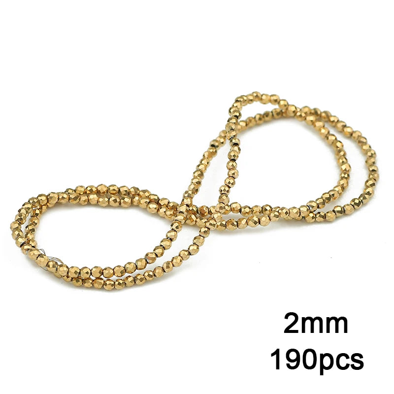 3A+ Retention Color Hematite Beads – Star & Heart Shapes, Gold-Plated Natural Stones for DIY Jewelry & Bracelets