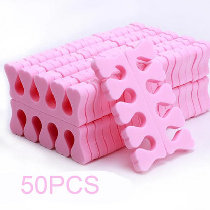 50 Pairs Soft Toe Separators – Flexible Heart Shape Nail Art & Pedicure Tools for Manicure Practice & Foot Care Support