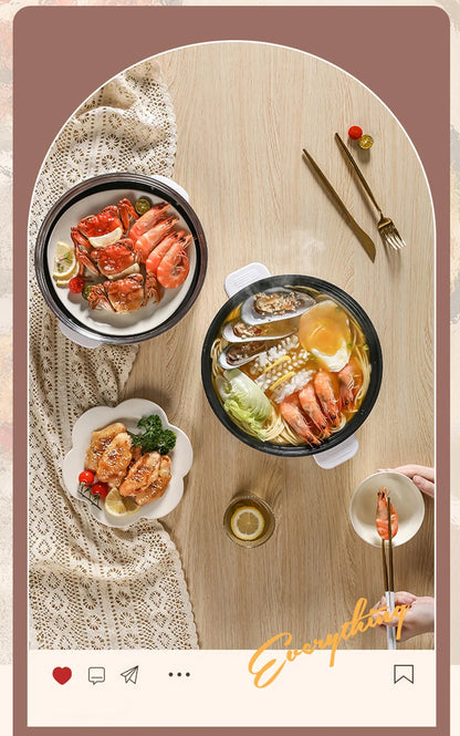 Electric Multi-Cooker Hot Pot – Double Layer Soup & Frying Cooker for Dormitory/Home with EU/US Plug