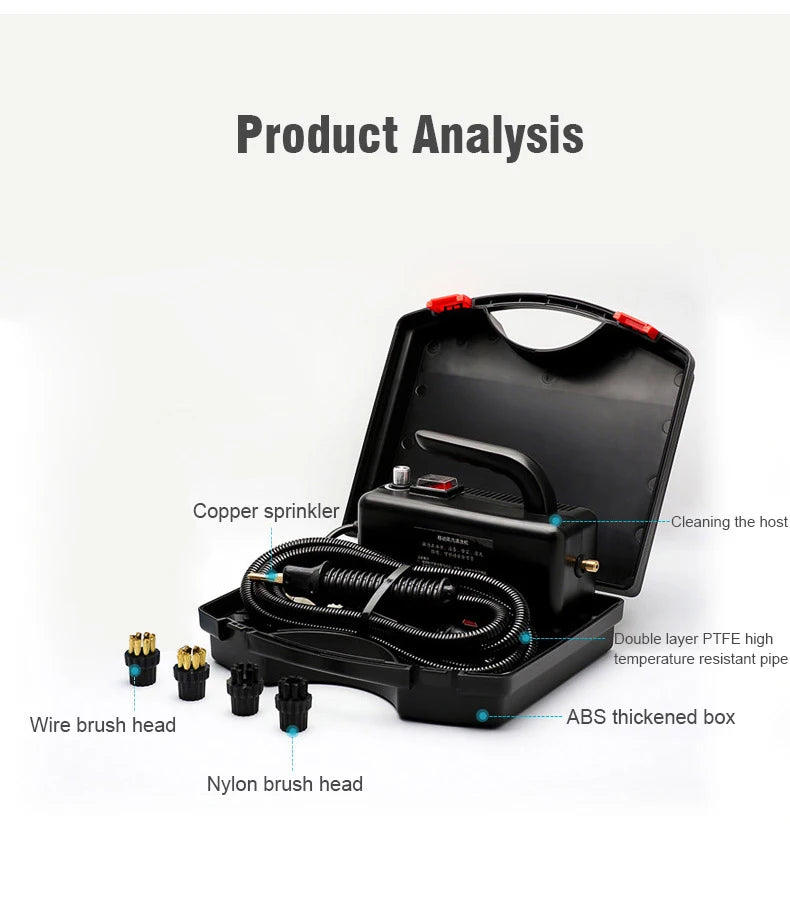 High-Temperature Steam Cleaner for Home Appliances – Sterilization, Kitchen Hood & Car Cleaner, US/EU Plug