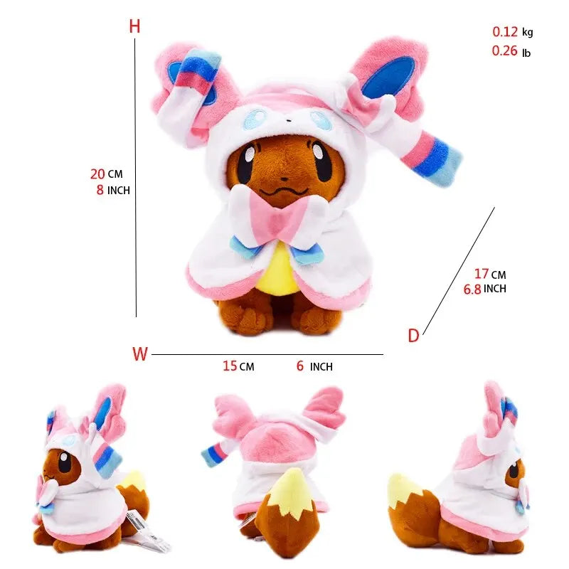 Eevee Evolution Plush Toy Set – Umbreon, Espeon, Jolteon, Flareon, Glaceon, Vaporeon, Sylveon, Leafeon Soft Stuffed Cartoon Collectibles