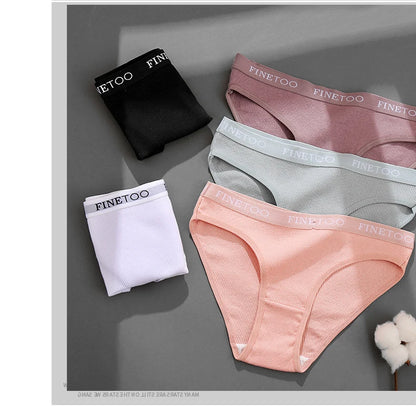 5-Pack Women’s Cotton Panties – Sexy Comfort Briefs with Letter Print & Waistband (M-XXL)