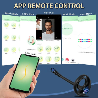 Bluetooth App-Controlled Prostate Massager – Anal Vibrator with Penis Ring & Testicle Massage for Men