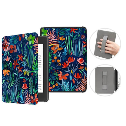 6" Kindle 11th Generation 2024 Case | PU Leather Ebook Cover with Hand Strap & Auto Wake Sleep